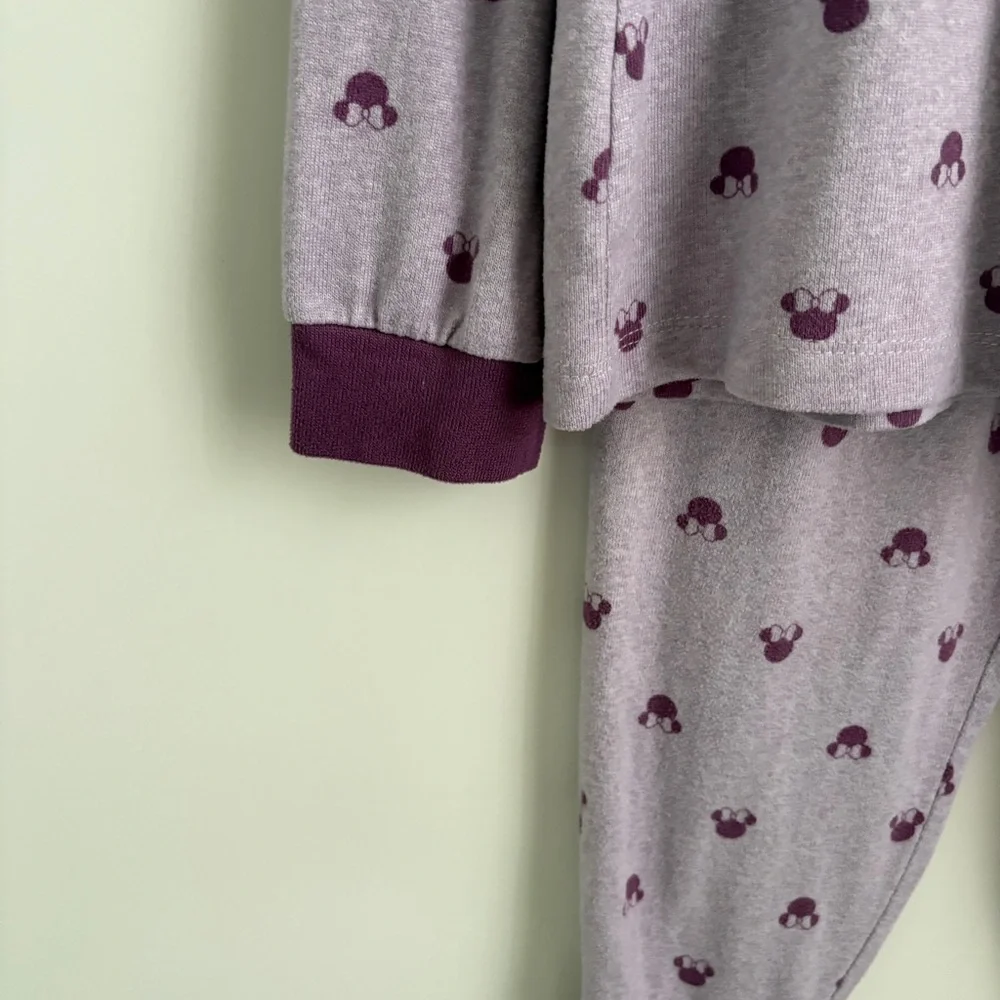 Disney | Women’s Purple Minnie Mouse All Over Long Sleeve Pajama Pants Set - Picture 11 of 14